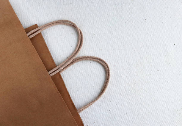 Paper bags with handles for products.