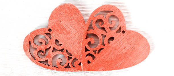 istock Valentine's Day, zero waste. Two wooden hearts on a light background, holiday background, wedding, birthday 1201896371