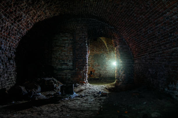 istock Dark dungeon under the old Prussian fortress 1201898530