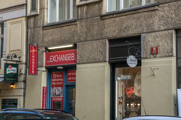 PRAGUE, CZECH REPUBLIC - JANUARY 22 2020: Exposure made by Honest Guide Prague that exchange offices were breaking the law with their false commission rates. Related to recent allegations of scamming by a majority of offices offering 0% commission.