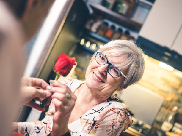 istock Senior couple Valentines Dinner 1201902153