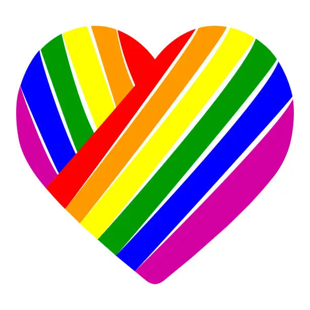 Vector illustration of Valentine's day card. Heart for LGBT people. Vector graphics.
