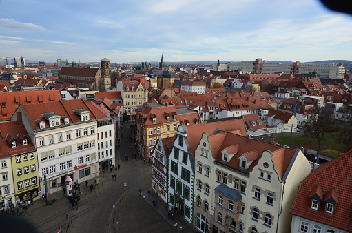 Panoramic aerial view of Erfurt