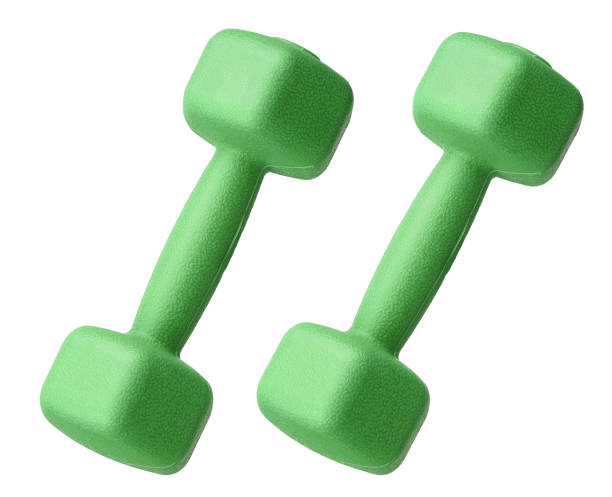 istock green plastic dumbbell for sports isolated on white background 1201912167