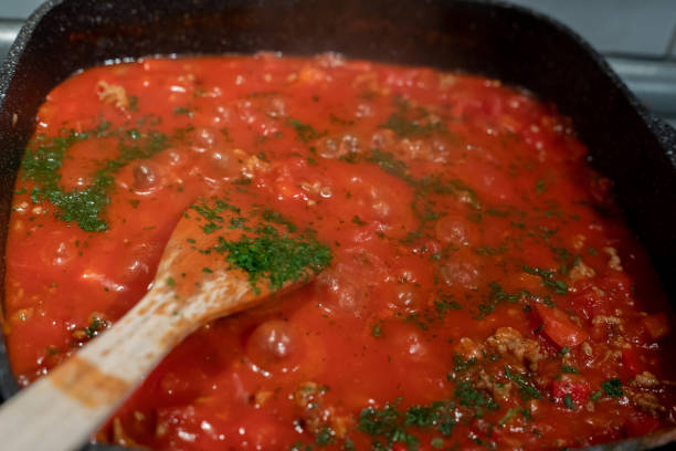 istock fresh tomato sauce for lasagna 1201915048