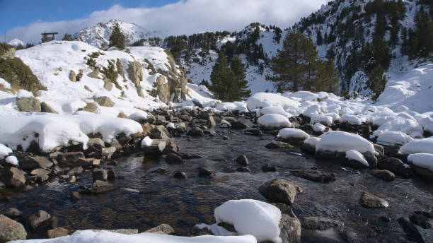 istock Winter river in a beautiful landscape 1201917740