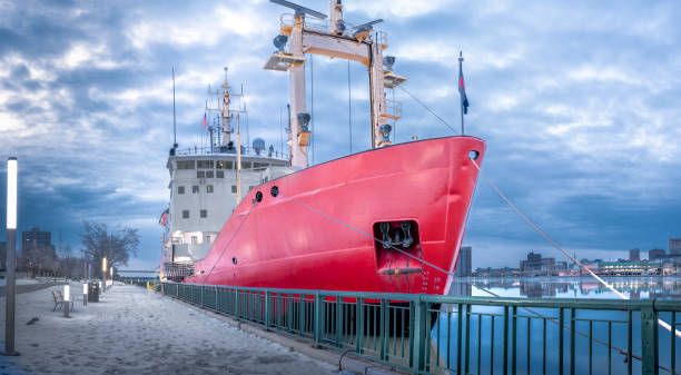 istock Windsor, Ontario Skyline - Coast Guard Ship Moored 1201924686