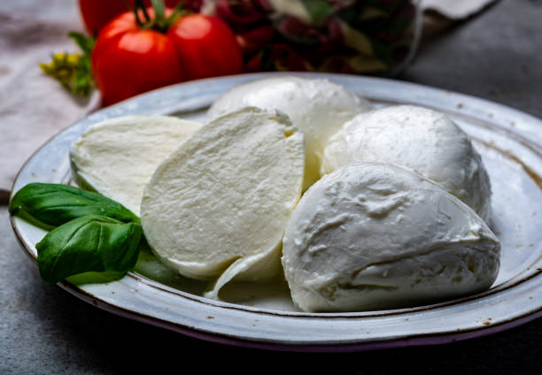 istock Cheese collection, balls Italian soft white cheese mozzarella 1201931340