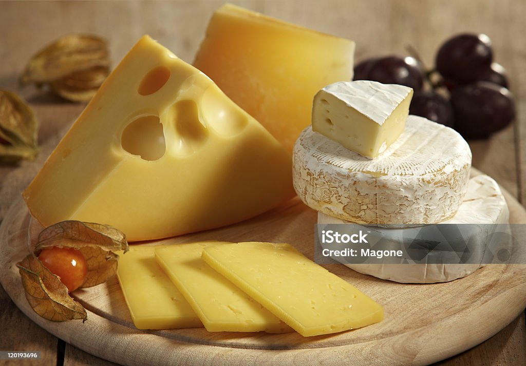 various types of cheese Brie Stock Photo