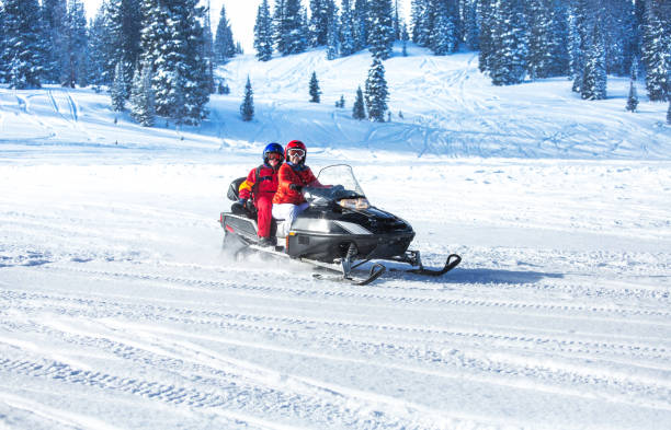 istock Driving snowmobile in Colorado, USA 1201972539