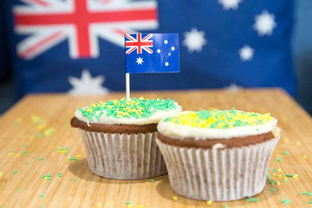 istock Cup Cakes Green and Gold For Australia 1201979158