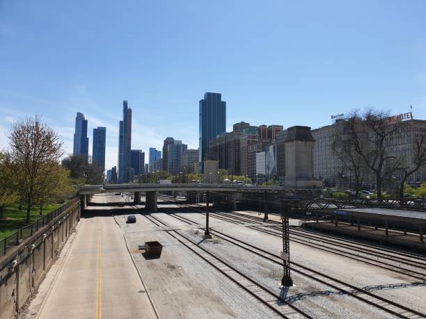 istock Skyline of modern architecture with railways 1201985248