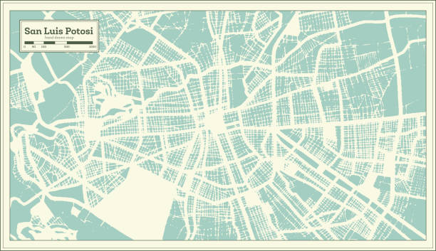 istock San Luis Potosi Mexico City Map in Retro Style. Outline Map. 1201986622