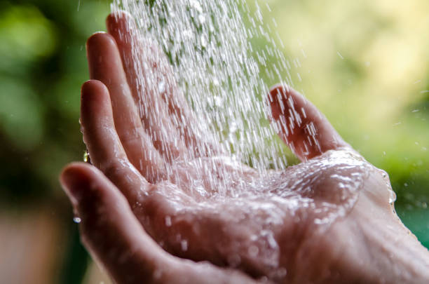 istock Water is life.Refreshing and relaxing in natural shower 1201992867