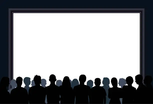 Vector illustration of Crowd (People Are Complete and Moveable- Clipping Path Hides Legs)