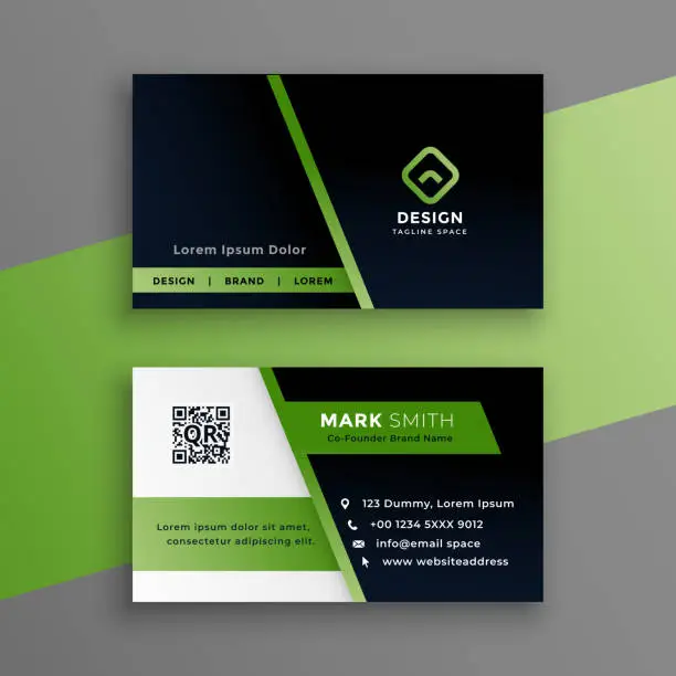 Vector illustration of professional green business card modern template design