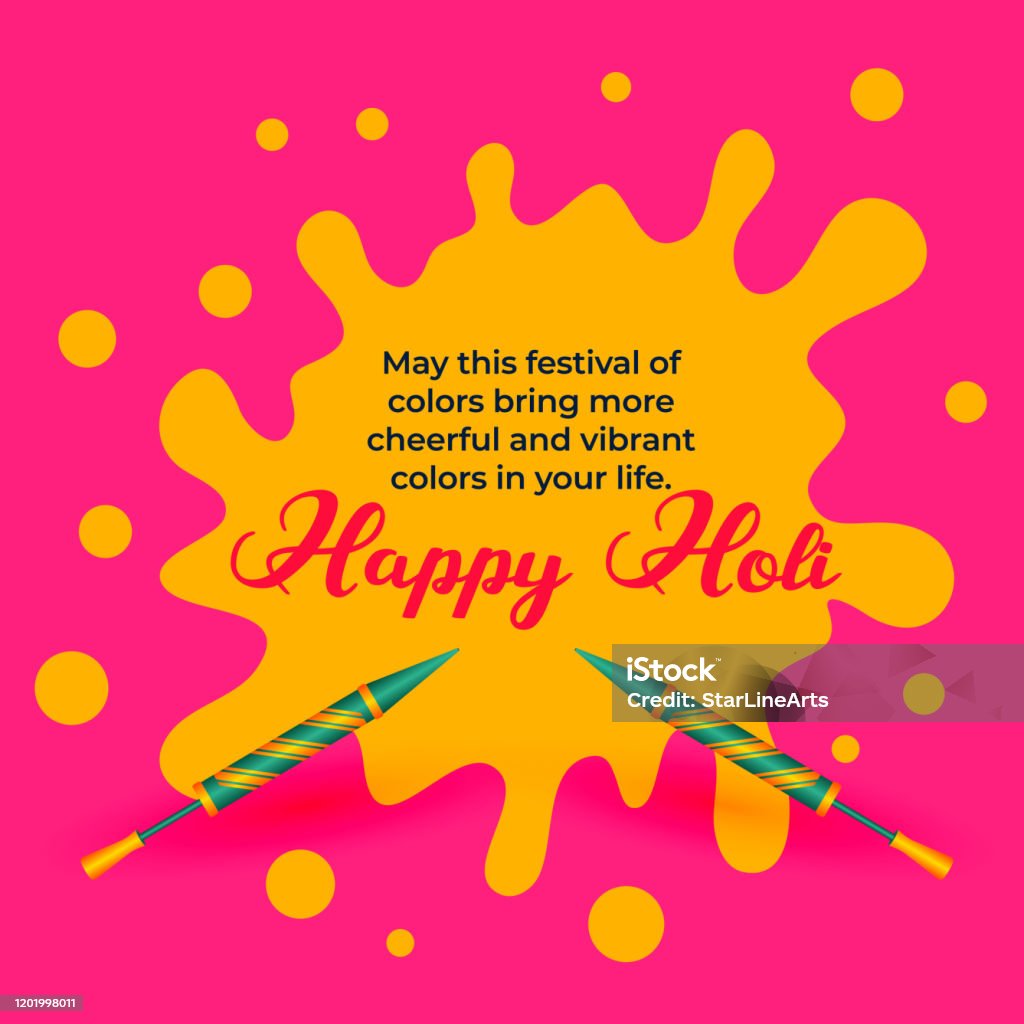 Indian Happy Holi Wishes Greeting Background Design Stock ...