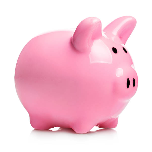 istock Pink piggy bank on white 1202009362