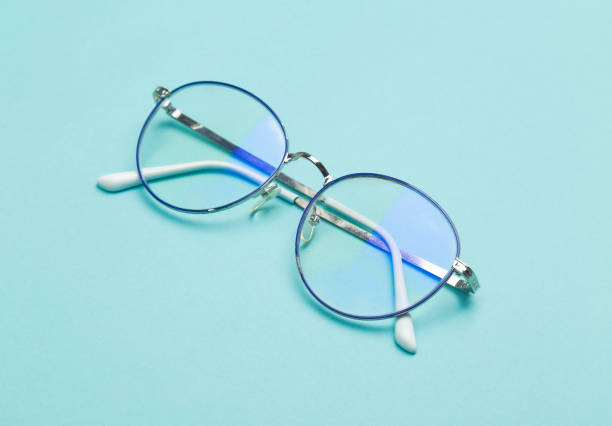 Eye glasses isolated on blue background