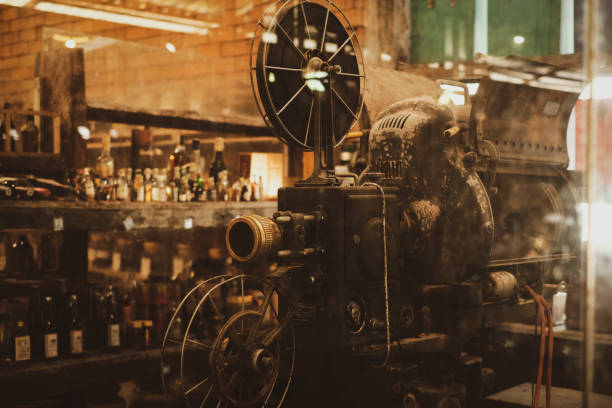 Vintage and old movie projector, collectibles. retro technology. vintage color tone.