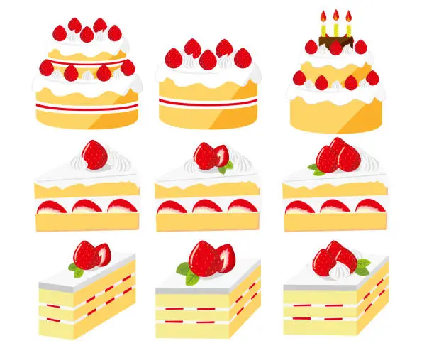 Vector illustration of Cake vector illustration . Sweets, desserts .Shortcake