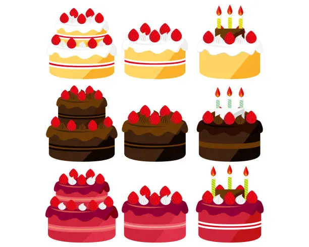 Vector illustration of Cake vector illustration . Sweets, desserts . chocolate cake . Shortcake