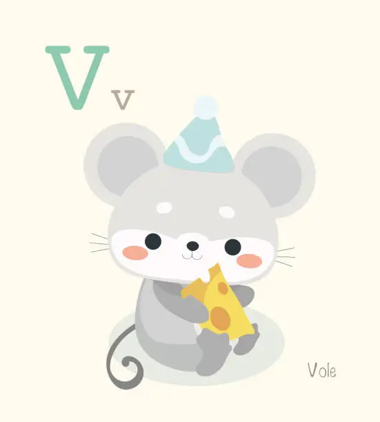 Vector illustration of Cute Animal Alphabet Series A-Z for kids education.