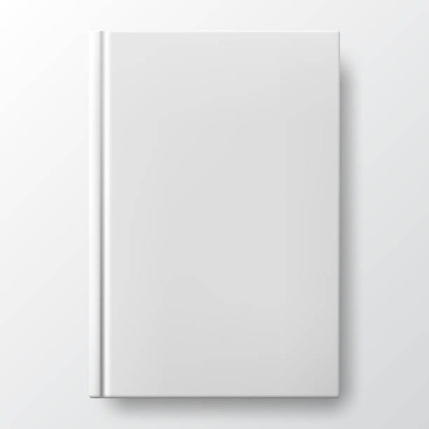 Realistic white book with a blank cover. Mock up of rotated book. Realistic white book with a blank cover. Mock up of rotated book. Vertical closed book mockup isolated on white background. White blank cover. Book blank cover isolated mockup cover templates stock illustrations