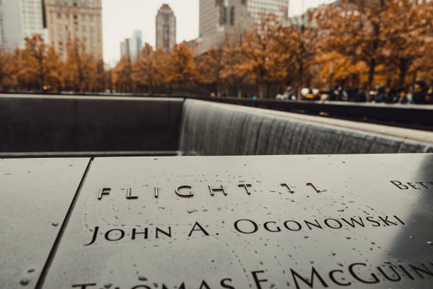 11 settembre world trade center memorial, manhattan, new york - world trade center september 11 new york city manhattan foto e immagini stock