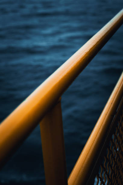 Photograph of steel rails on a boat
