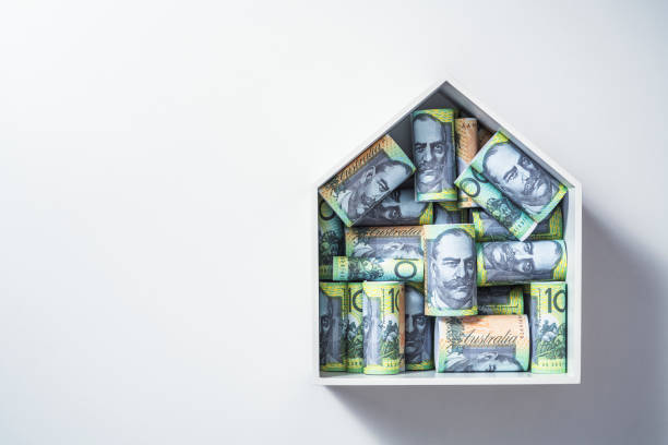 Money for a house, Australian dollar stock photo