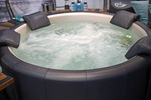 istock round hot tub with water in the bathroom 1202029676
