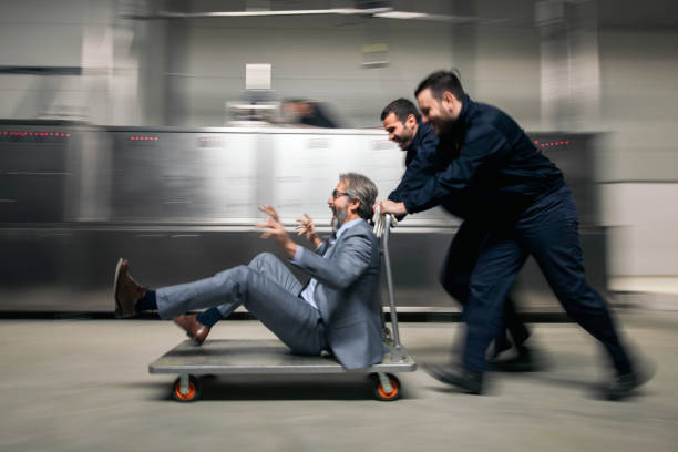 istock Fun day in blurred motion at the factory! 1202029732