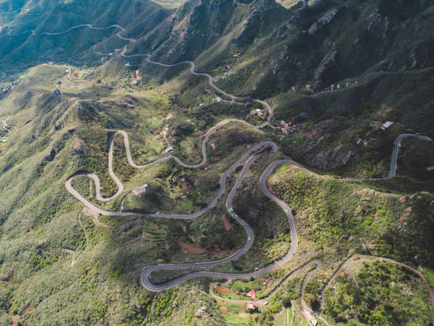 istock High Angle View Of Winding Road On Mountain 1202032363