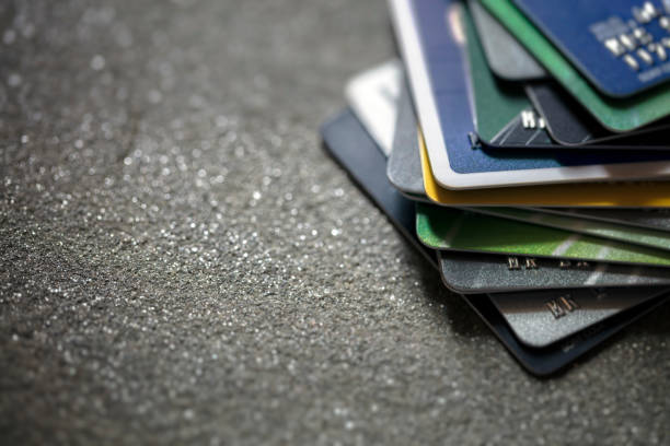 신용 카드 배경 - credit card photography stack finance 뉴스 사진 이미지