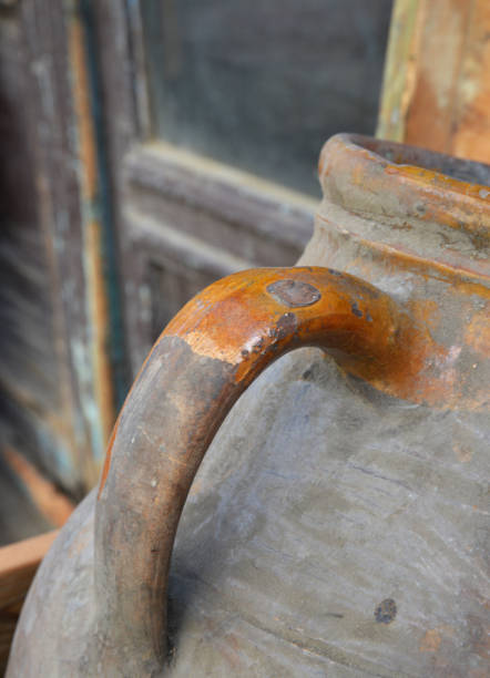 close-up old antique cruse detail