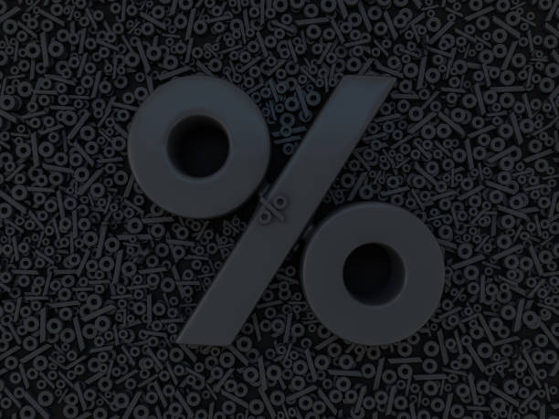 istock Seasonal sales black background with percent discount pattern. 3D 1202036266