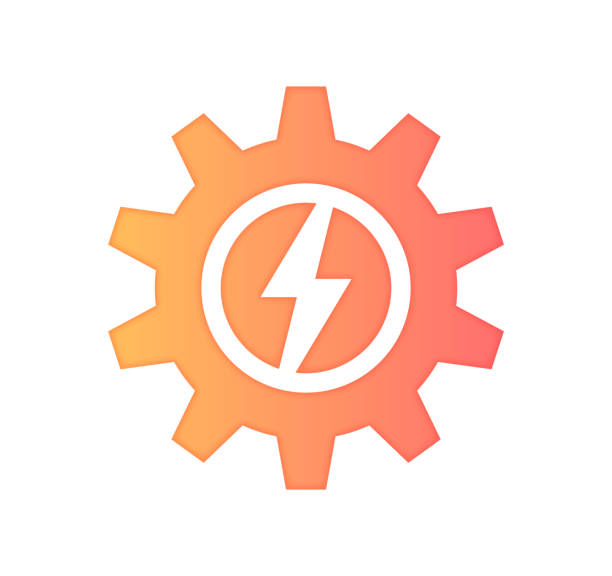 illustrations, cliparts, dessins animés et icônes de energy security gradient fill color - paper-cut style icon design (en) - kilowatt