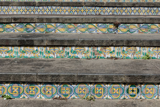 istock Stairway with polychrome ceramic tiles from Caltagirone Sicilia 1202038064