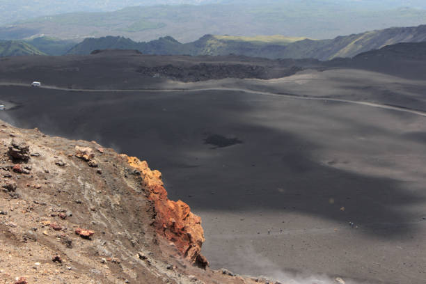 istock Sulphuric rock at Mount Etna 1202038179