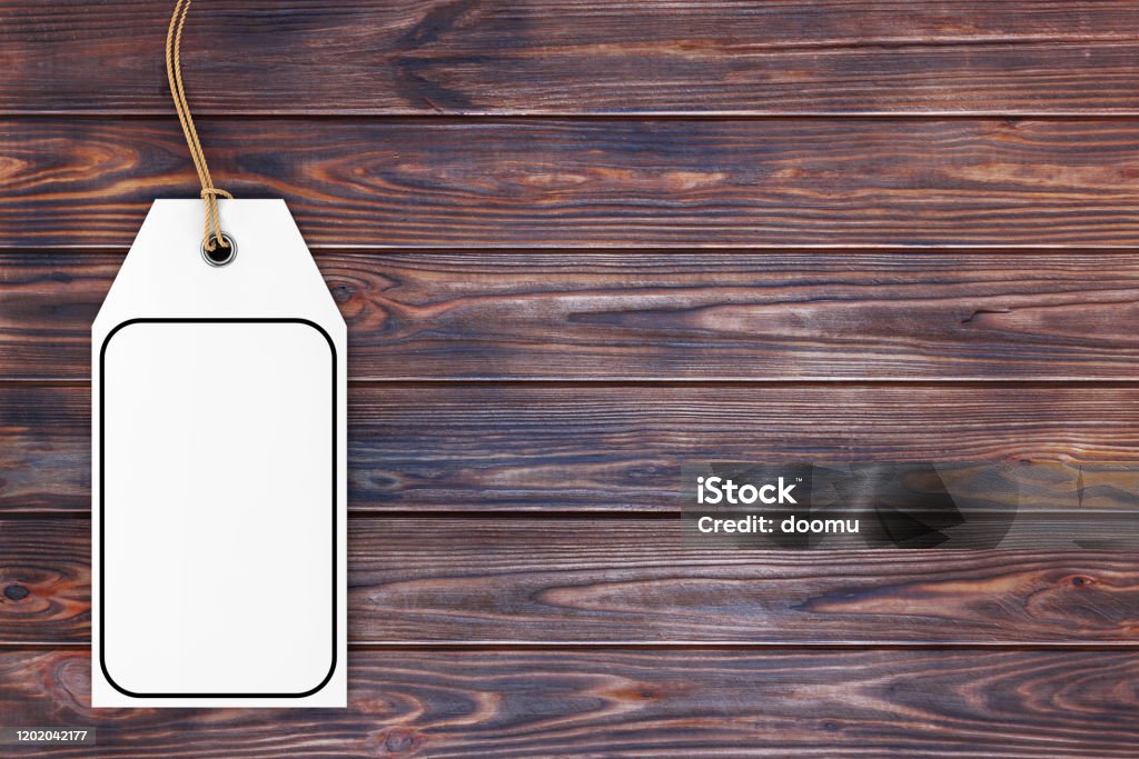 Save Tag Empty White Blank Empty Label Tag With Rope And Empty Space For Your Design ...