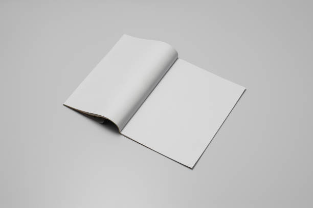 istock Mock-up magazine, newspaper or catalog on gray background. Blank page 1202042471