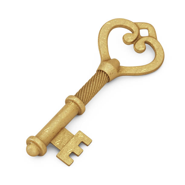 istock Antique Retro Old Golden Key. 3d Rendering 1202043099