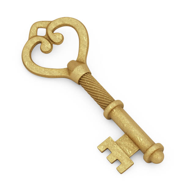 istock Antique Retro Old Golden Key. 3d Rendering 1202043409