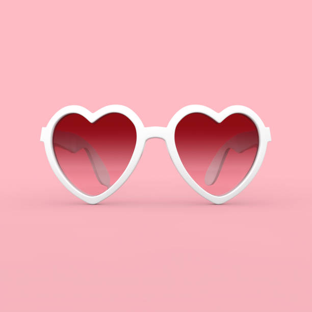 istock White Beach Sunglasses in Heart Shape with Pink Glasses. 3d Rendering 1202043428