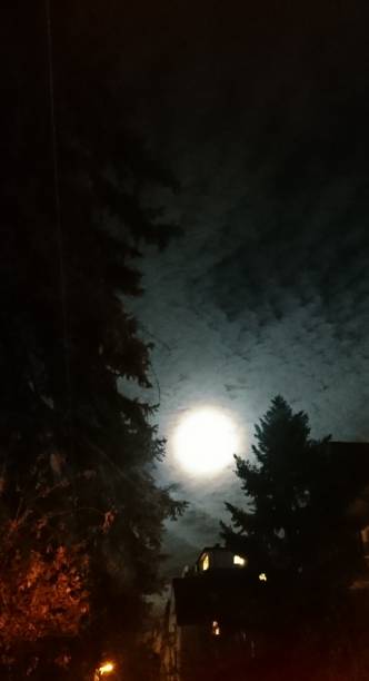 istock Impressive full moon over the street 1202046238