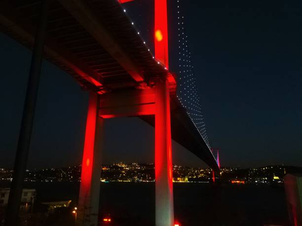 istock Night lighting of the Bosphorus Bridge 1202046418