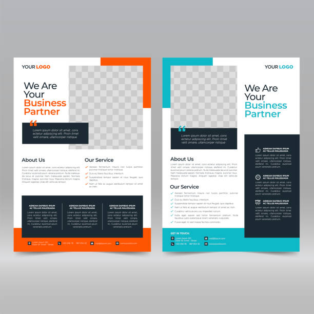 Business Brochure Flyer Design Template Business Brochure Flyer Design Template Vector Illustration newsletter template stock illustrations