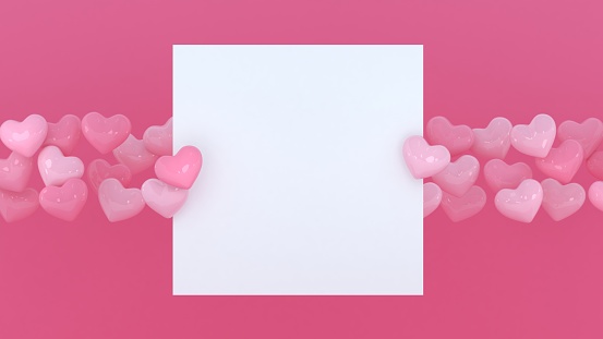 Hearts Background Valentines Day Frame With Place For Text 3d Heart Love  Wallpaper Romantic Poster Love Symbol Modern 3d Render Stock Photo -  Download Image Now - iStock