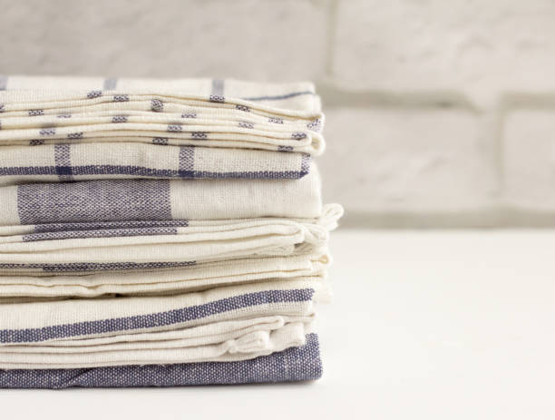 istock Kitchen towels are stacked on the table, with a copy of the space 1202049210